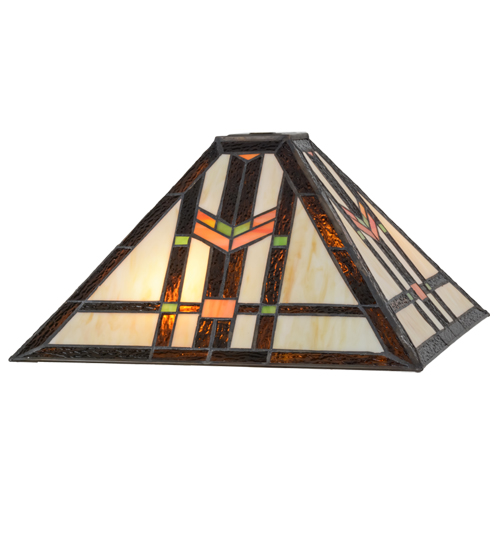 14 in. Square Prairie Wheat Shade - Beige Amber Orange 59