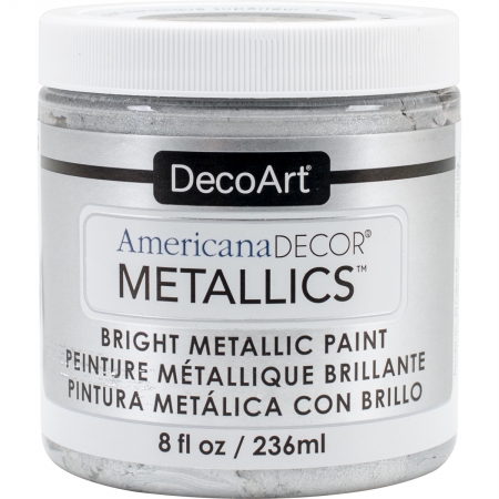 ADMTL07-36 Americana Decor Metallics Craft Paint, Sterling Silver, 8-oz. - Quantity 3