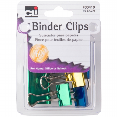 Picture of Charles Leonard CL30410 Assorted Metallics Binder Clips&#44; 10 per Pack