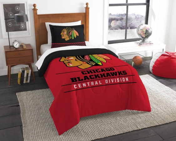 Picture of The Northwest 1NHL862010004RET NHL 86201 Blackhawks Draft Comforter Set&#44; Twin