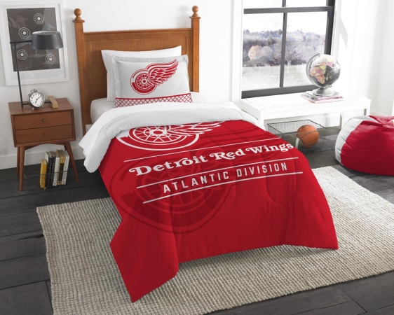 Picture of The Northwest 1NHL862010006RET NHL 86201 Red Wings Draft Comforter Set&#44; Twin