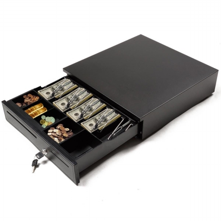 Picture of  CB15369 Cash Drawer Box Works Compatible Epson-Star POS Printers with 5 Bill & 5 Coin Tray&#44; Black