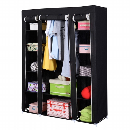 Picture of  CB16225 53 in. Clothes Storage Organizer Rack with Shelf&#44; Black