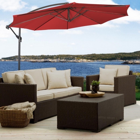 Picture of  CB16384 Outdoor 10 ft. Patio Umbrella Swith Cross Base&#44; Burgundy