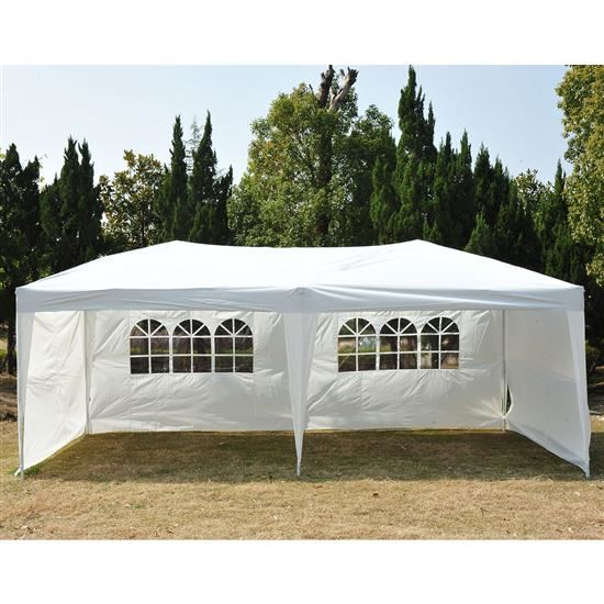 Picture of  CB16303 Outdoor 10 x 20 ft. Easy Pop Up Canopy Tent White with 4 Removable Side Walls