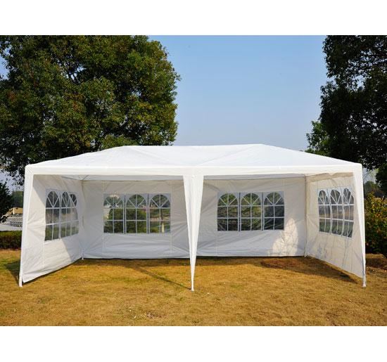 Picture of  CB16283 Outdoor 10 x 20 ft. Gazebo Canopy Tent White with 4 Removable Window Side Walls