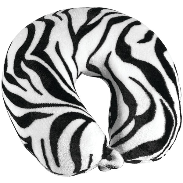 Travel Smart By Conair TS015ZBR Fleece-Covered Fiberfill Zebra Neck Rest, Multicolored