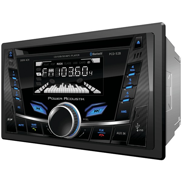 Picture of Power Acoustik PCD-52B Double-DIN In-Dash CD-MP3 AM-FM Receiver with Bluetooth & USB Playback, Black
