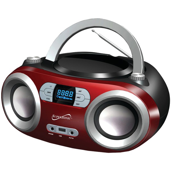 Picture of Supersonic SC-509BT RED Portable Bluetooth Audio System&#44; Red