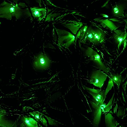 SG-100G 100 LED Green Cable String Light, Green