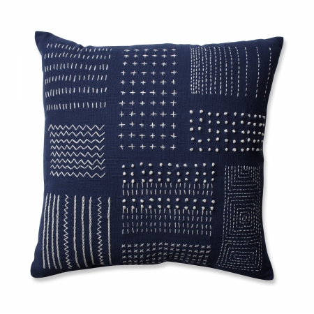 Picture of Pillow Perfect 598727 Tribal Sampler Navy & White Square 16.5 in. Throw Pillow