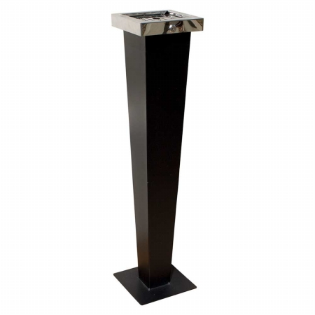 WF-PS08S Huron Free Standing Cigarette Ash Receptacle, Black & Chrome