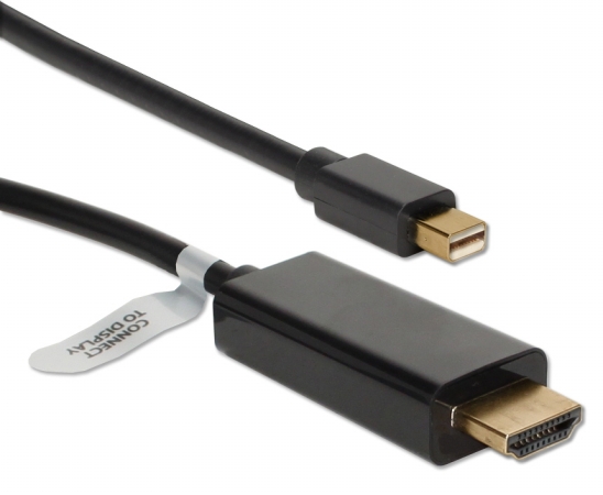 MDPH-10BK 10 ft. Mini Displayport & Thunderbolt to HDMI Digital Video Cable, Black -  QVS