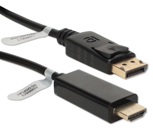 Picture of QVS DPHD-03 3 ft. DisplayPort to HDMI Digital Audio & Video Cable, Black