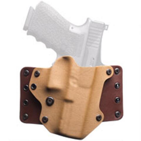 BPT100208 Leather Wing S&W Shield Right Belt Holster, Coyote-Chocolate