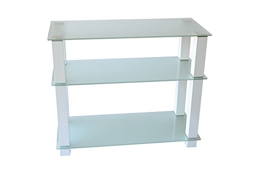 RTA Home & Office TVM-002W Extra Tall Frosted Glass, Gloss White LCD & Plasma TV Stand - 35 in -  Magic Plastics, Inc.