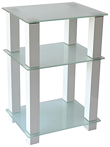 Extra Tall Glass, White LCD, Plasma TV Stand & Utility Table or End Table -  Doba-BNT, SA2647958
