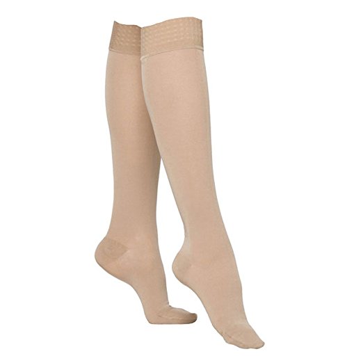 Select Comfort 862CMLW66-P 20 - 30 mmHg Ankle Closed Toe Plus Calf, Crispa - Medium & Long
