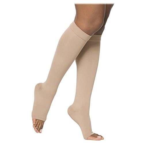 Select Comfort 863CMSO66-P 30 - 40 mmHg Ankle Open Toe Plus Calf, Crispa - Medium & Short