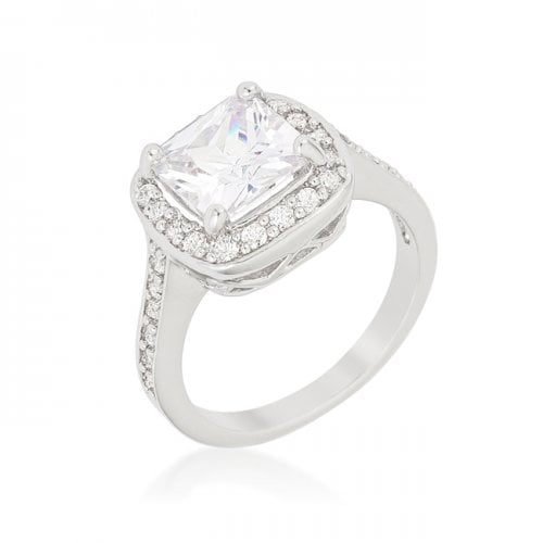 Picture of Icon Bijoux R08387R-C01-09 Halo Style Cushion Cut Engagement Ring, Size 9