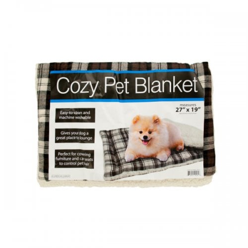 Picture of Kole Imports OF411 Cozy Plaid Pet Blanket with Fleece Padding - Pack of 6