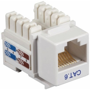 Picture of Black Box Network Services CAT6J-WH-25PAK Connect CAT6 RJ-45 Unshielded Keystone Jack&#44; White - Pack of 25