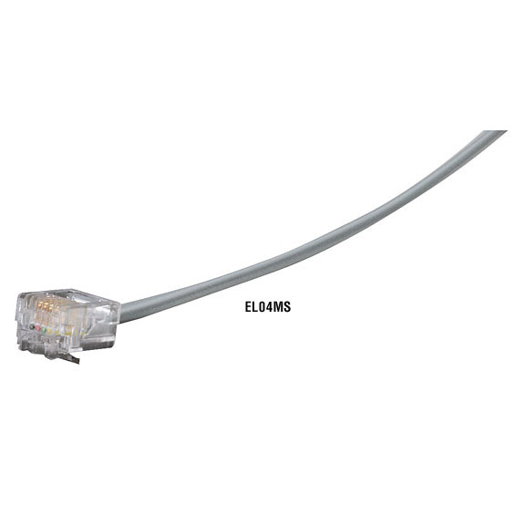 EL04M-25 25 ft. RJ-11 Flat Satin Telephone Cable, 4 Wire - Crossed Pinning