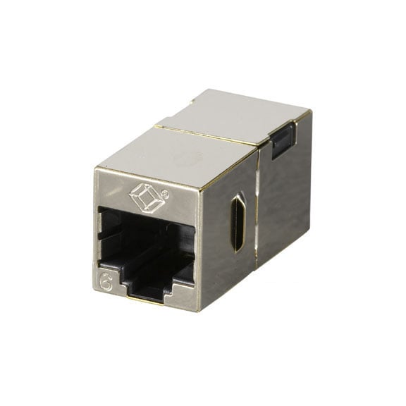 Cat6 Straight-Through Coupler, Shielded - Black