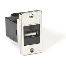 FMT1050 Panel-Mount USB Coupler, Type A-Type B - Black