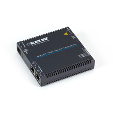 Gigabit PoE Plus Media Converter, 10-100-1000BASE-T to SFP