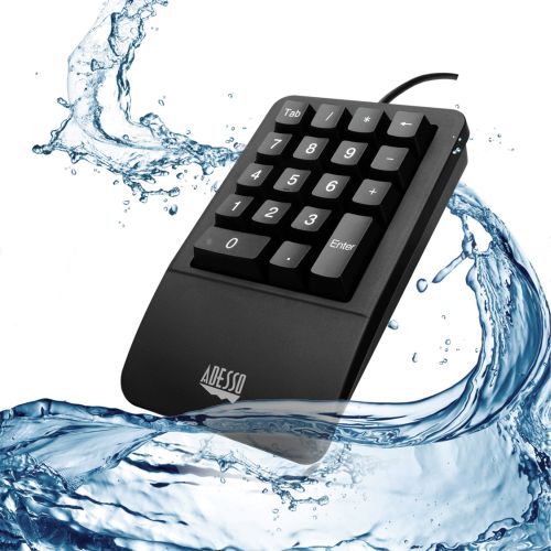 Picture of Adesso AKB-618UB Antimicrobial Waterproof Numeric Keypad with Wrist Rest Support