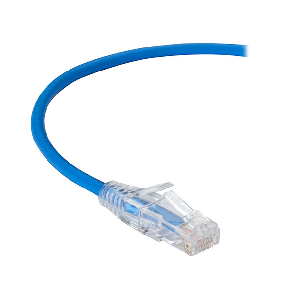 C6PC28-BL-04 Slim-Net 28-AWG CAT6 250MHz Ethernet Patch Cable - Blue, 4 ft.