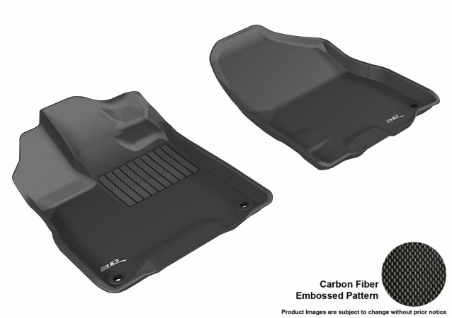 3D Maxpider Front Row Custom Fit Kagu Black Floor Mat for 2014-2016 Acura MDX Models - Black - 26 H x 5 W x 31 L in