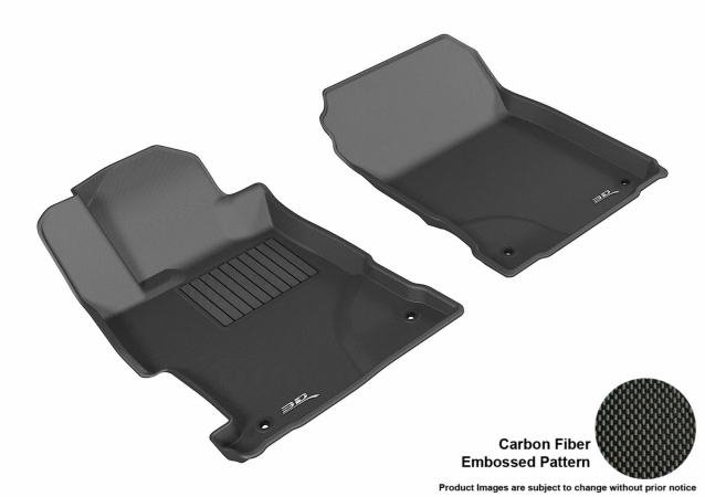 3D Maxpider Front Row Custom Fit Kagu Black Floor Mat for 2013-2016 Acura ILX Models - Black