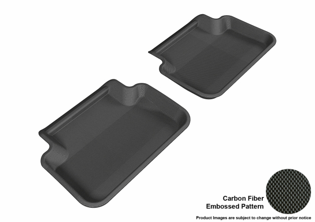 3D Maxpider Second Row Custom Fit All-Weather Kagu Black Floor Mat for 2009-2016 Audi A4-S4-RS4 Models - Black