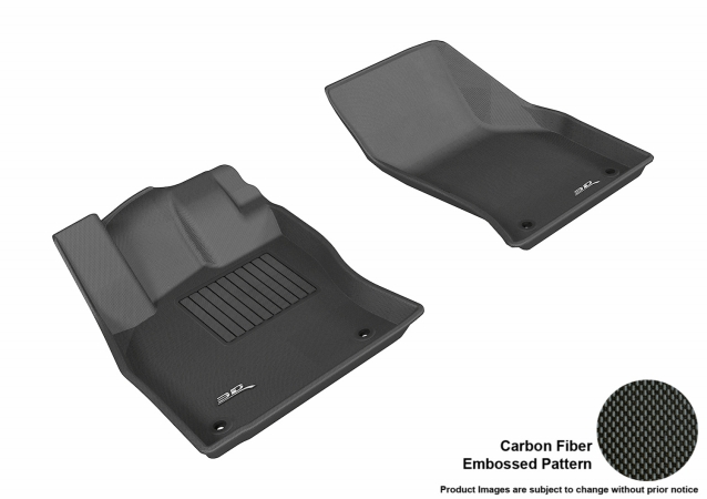 3D Maxpider Front Row Custom Fit Kagu Black Floor Mat for 2015-2016 Audi A3-S3 Models - Black