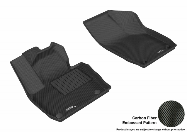 3D Maxpider Front Row Custom Fit All-Weather Kagu Black Floor Mat for 2015-2016 Audi Q3 Models - Black