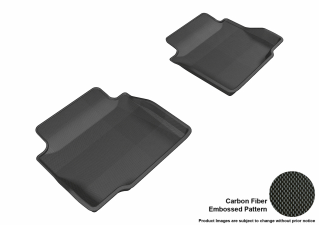 3D Maxpider Second Row Custom Fit All-Weather Kagu Black Floor Mat for 2006-2013 Chevrolet Impala Models - Black