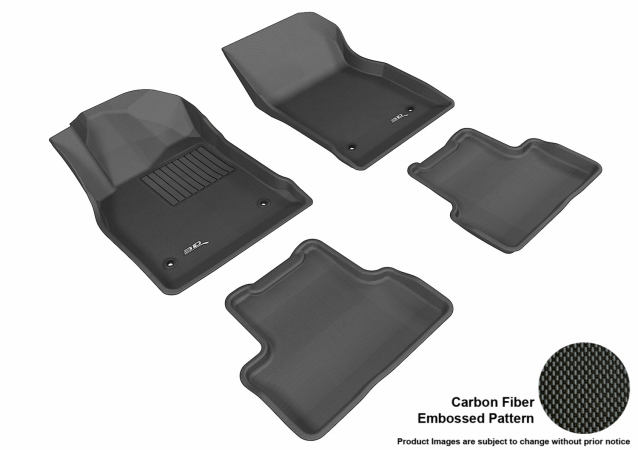 3D Maxpider Complete Set Custom Fit All-Weather Kagu Black Floor Mat for 2011-2016 Chevrolet Cruze Models