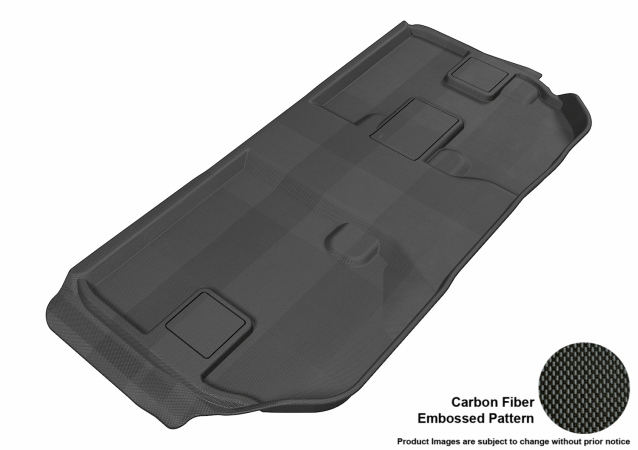 3D Maxpider Third Row Custom Fit All-Weather Kagu Black Floor Mat for 2007-2014 Chevrolet Suburban Models - Bench Seating