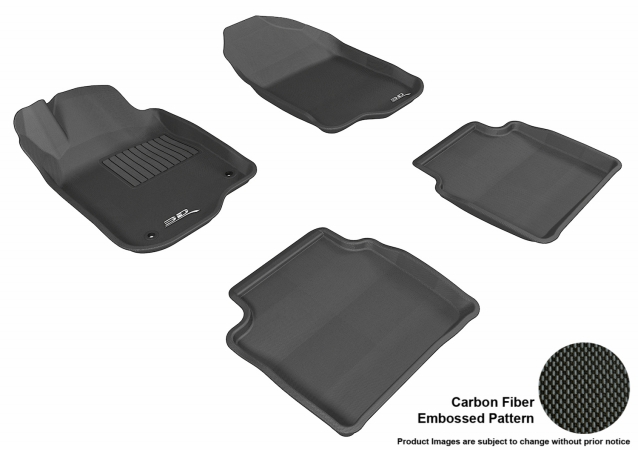 U Ace L1CH04801509 3D Maxpider Complete Set Custom Fit All-Weather Kagu Black Floor Mat for 2008-2012 Chevrolet Malibu Models