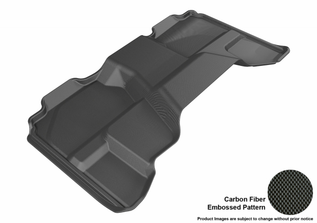 3D Maxpider Second Row Custom Fit All-Weather Kagu Black Floor Mat for 2007-2013 Extended Cab Chevrolet Silverado 1500 - GMC Sierra 1500 Models