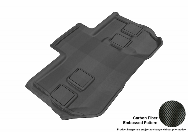 3D Maxpider Third Row Custom Fit All-Weather Kagu Black Floor Mat for 2011-2014 Chevrolet Suburban Models - Black