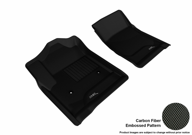 3D Maxpider Front Row Custom Fit Kagu Black Floor Mat for 2014-2015 Regular Cab Chevrolet Silverado 1500 - GMC Sierra 1500 Models