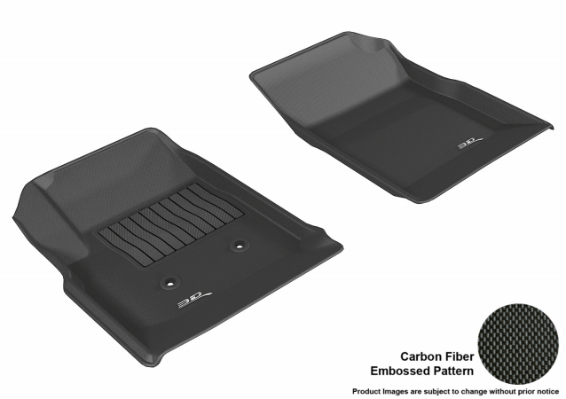 3D Maxpider Front Row Custom Fit Kagu Black Floor Mat for 2015-2016 Chevrolet Colorado - GMC Canyon Crew Cab Models