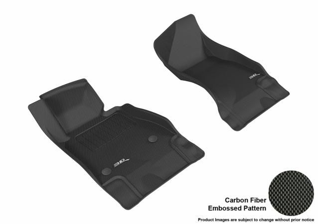 U Ace L1CH06911509 3D Maxpider Front Row Custom Fit All-Weather Kagu Black Floor Mat for2016 Chevrolet Camaro Models