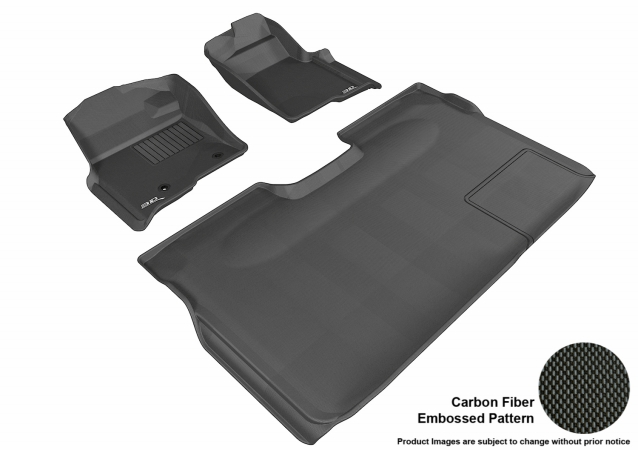 U Ace L1FR07201509 3D Maxpider Complete Set Custom Fit All-Weather Kagu Black Floor Mat for 2009-2014 Super Crew Ford F-150 Models, 2 Eyelets