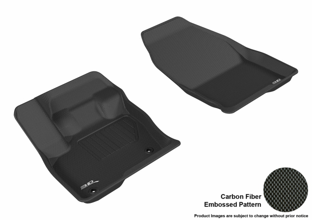3D Maxpider Front Row Custom Fit All-Weather Kagu Black Floor Mat for 2015-2016 Ford Edge Models - Black