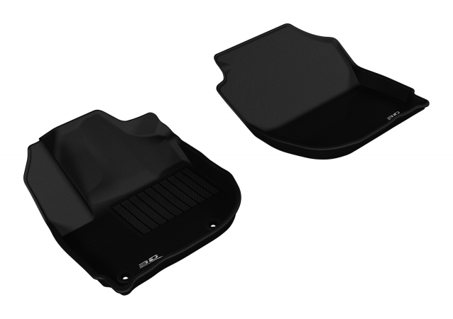 3D Maxpider Front Row Custom Fit Kagu Black Floor Mat for 2015-2016 Honda Fit Models - Black