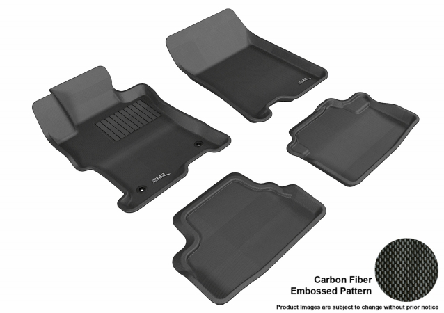 3D Maxpider Complete Set Custom Fit All-Weather Kagu Black Floor Mat for 2008-2012 CPE Honda Accord Models -  PowerPlay, PO605932